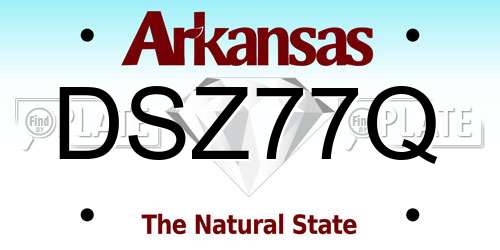 DSZ77Q Arkansas License Plate