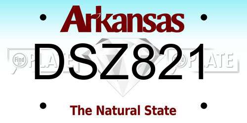 DSZ821 Arkansas License Plate