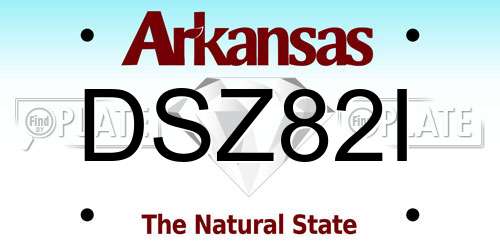 DSZ82I Arkansas License Plate
