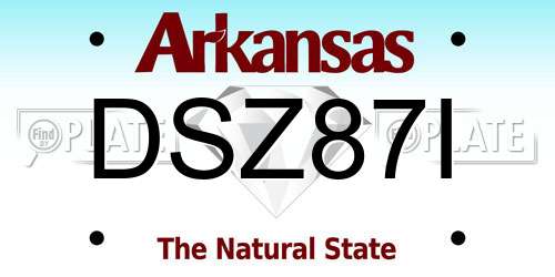 DSZ87I Arkansas License Plate