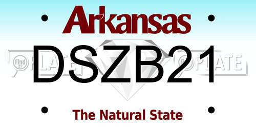DSZB21 Arkansas License Plate