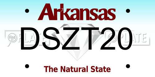 DSZT20 Arkansas License Plate