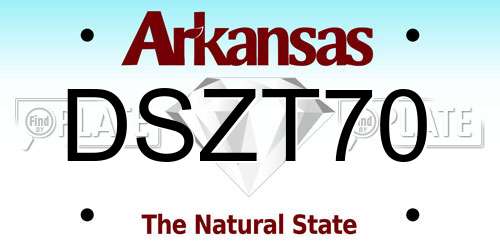 DSZT70 Arkansas License Plate