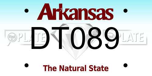 DT089 Arkansas License Plate