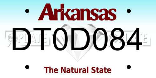 DT0D084 Arkansas License Plate