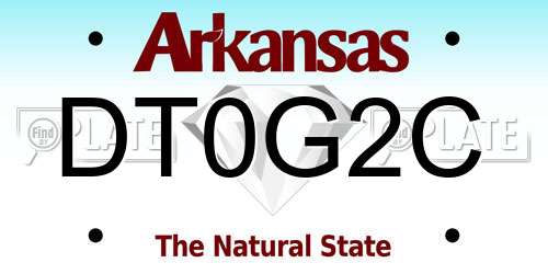 DT0G2C Arkansas License Plate