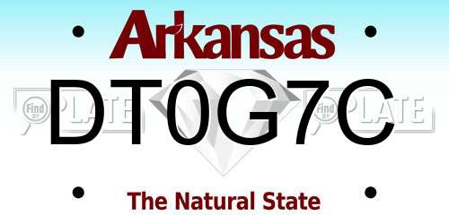 DT0G7C Arkansas License Plate