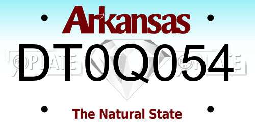 DT0Q054 Arkansas License Plate