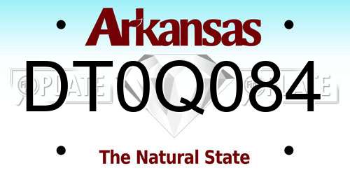 DT0Q084 Arkansas License Plate