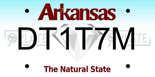 DT1T7M Arkansas License Plate