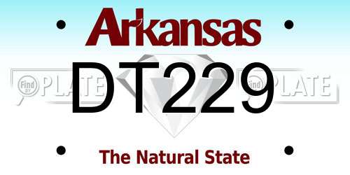 DT229 Arkansas License Plate