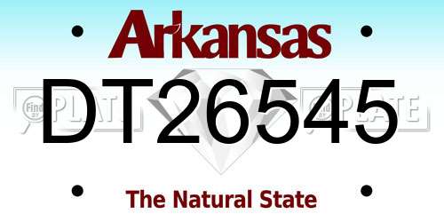 DT26545 Arkansas License Plate