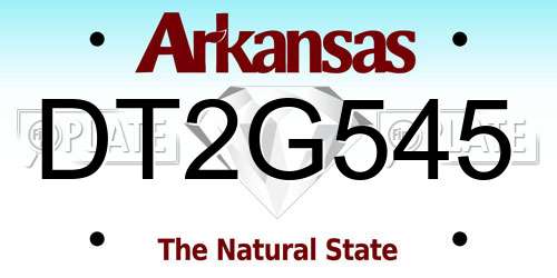 DT2G545 Arkansas License Plate