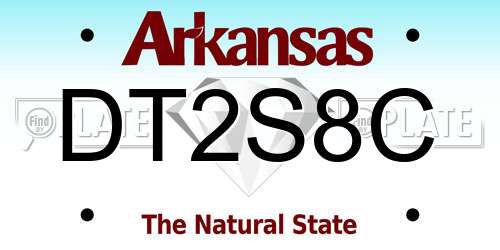 DT2S8C Arkansas License Plate
