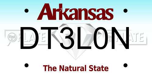 DT3L0N Arkansas License Plate