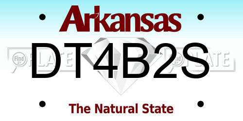 DT4B2S Arkansas License Plate
