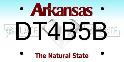 DT4B5B Arkansas License Plate