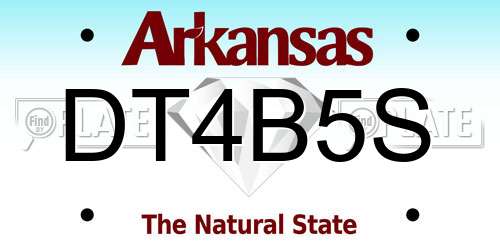 DT4B5S Arkansas License Plate