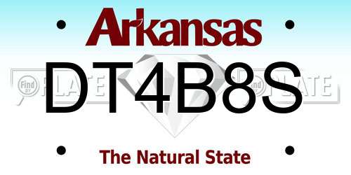 DT4B8S Arkansas License Plate