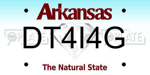 DT4I4G Arkansas License Plate