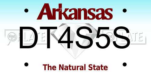 DT4S5S Arkansas License Plate