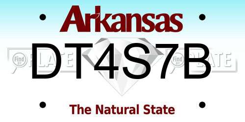 DT4S7B Arkansas License Plate