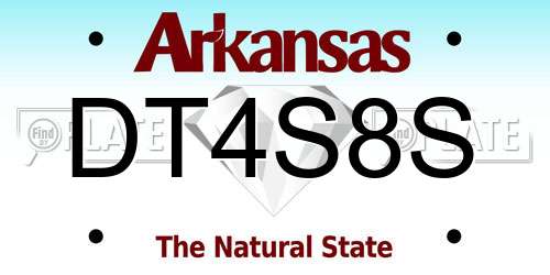 DT4S8S Arkansas License Plate