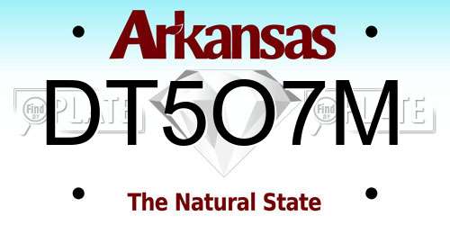 DT5O7M Arkansas License Plate