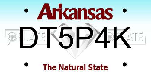 DT5P4K Arkansas License Plate