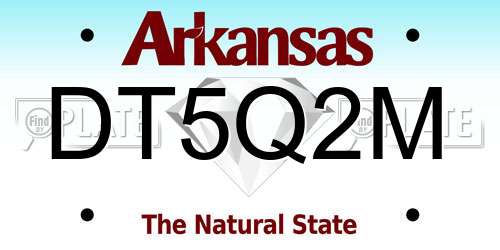 DT5Q2M Arkansas License Plate