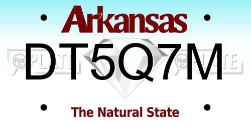 DT5Q7M Arkansas License Plate
