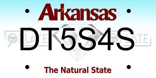 DT5S4S Arkansas License Plate