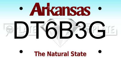 DT6B3G Arkansas License Plate