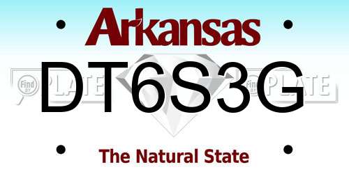 DT6S3G Arkansas License Plate