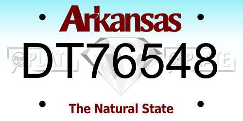 DT76548 Arkansas License Plate