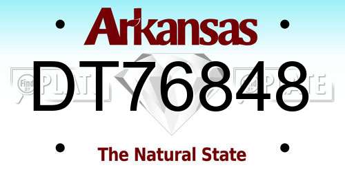 DT76848 Arkansas License Plate