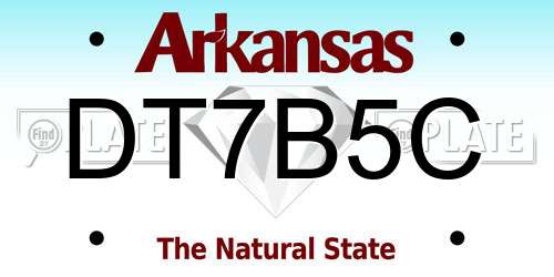 DT7B5C Arkansas License Plate