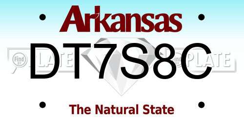 DT7S8C Arkansas License Plate