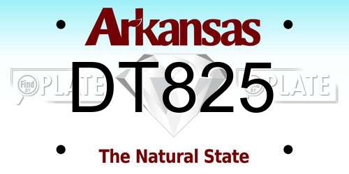 DT825 Arkansas License Plate