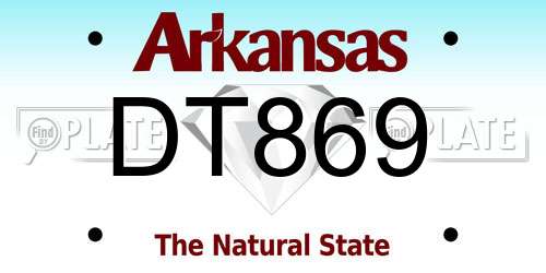 DT869 Arkansas License Plate