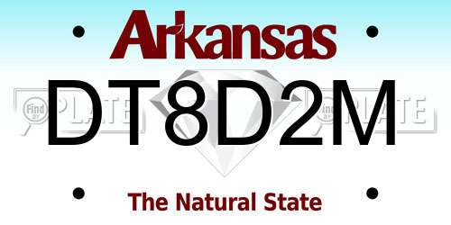 DT8D2M Arkansas License Plate