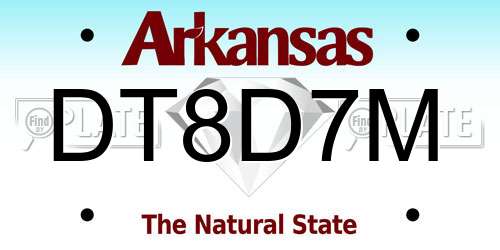 DT8D7M Arkansas License Plate