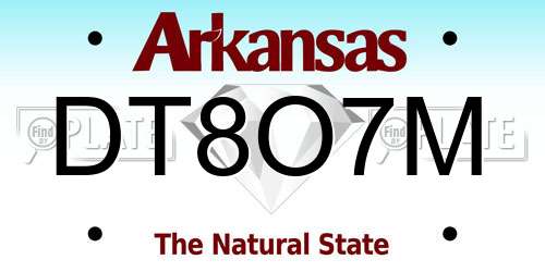 DT8O7M Arkansas License Plate