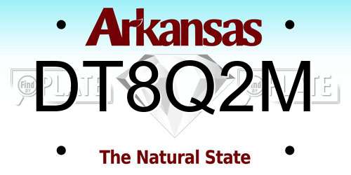 DT8Q2M Arkansas License Plate