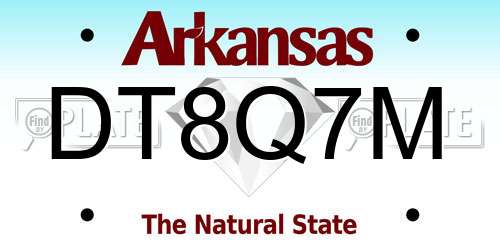 DT8Q7M Arkansas License Plate