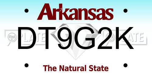 DT9G2K Arkansas License Plate