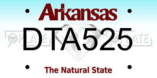 DTA525 Arkansas License Plate