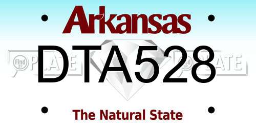 DTA528 Arkansas License Plate