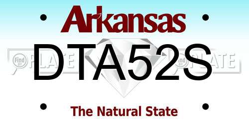 DTA52S Arkansas License Plate