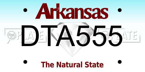 DTA555 Arkansas License Plate